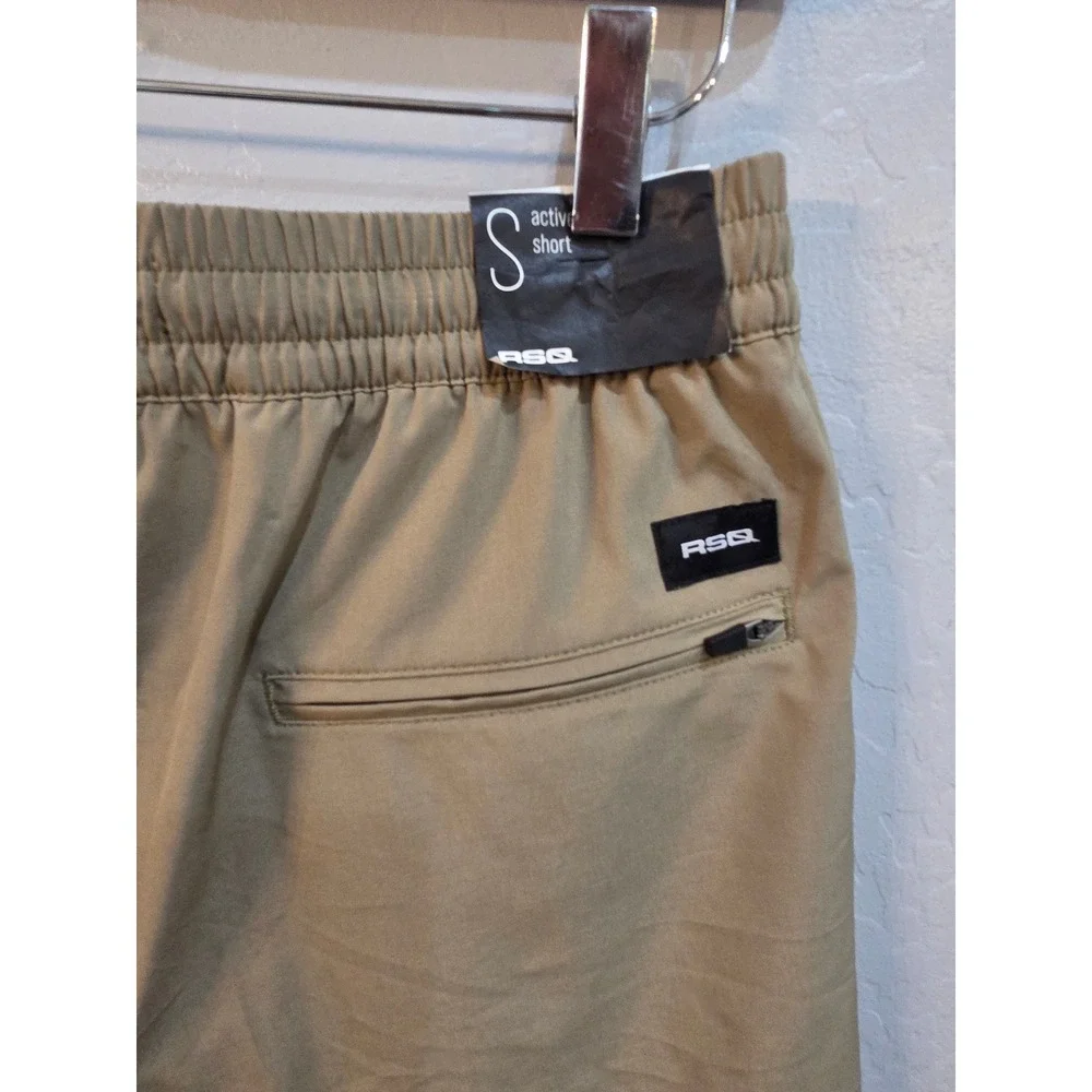 RSQ Active Shorts Mens Small Khaki Tan Elastic Waist Drawstring NWT MAS202201